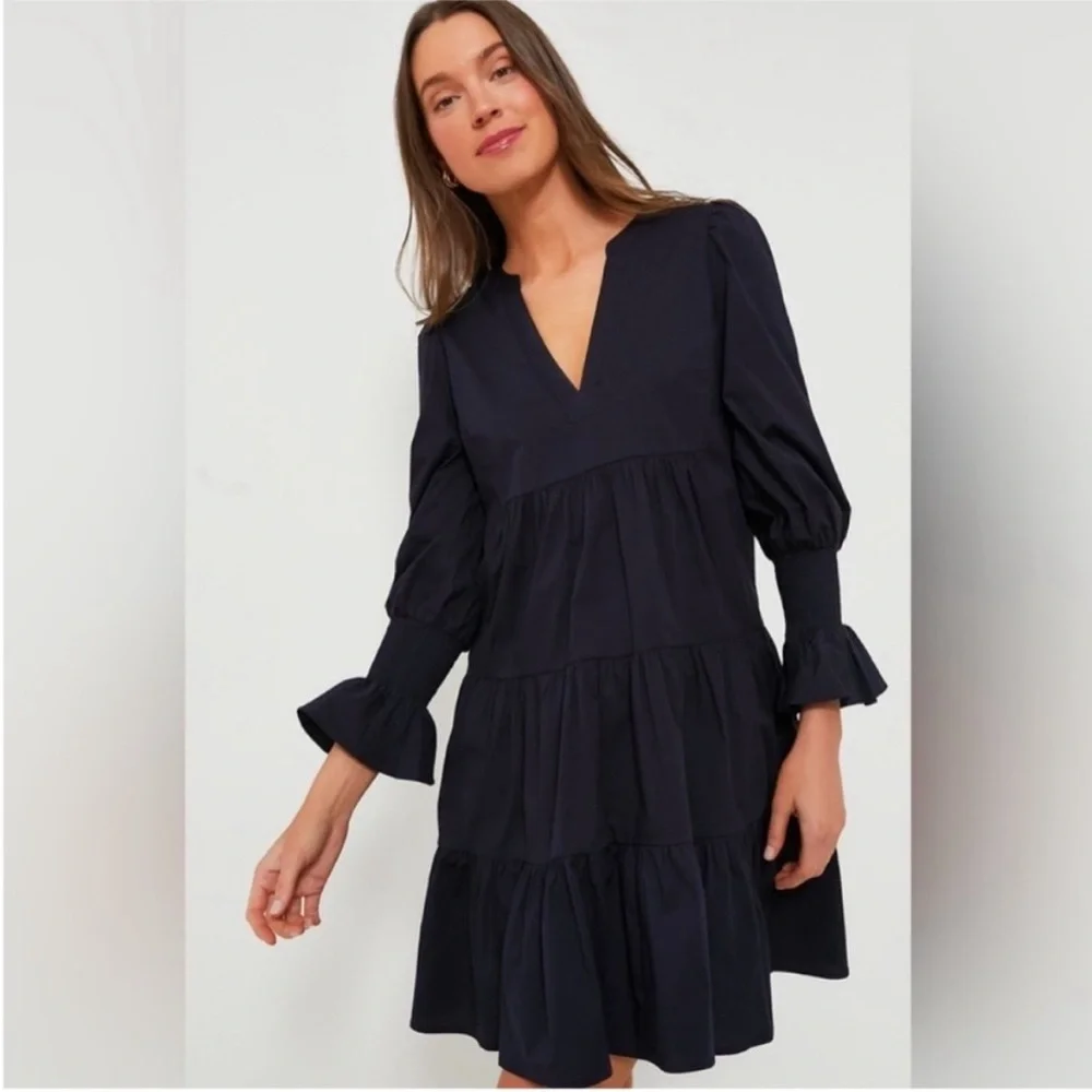 Tuckernuck Pomander Place Navy Cotton Poplin Kenzo Mini Dress Small NWOT - Picture 8 of 12